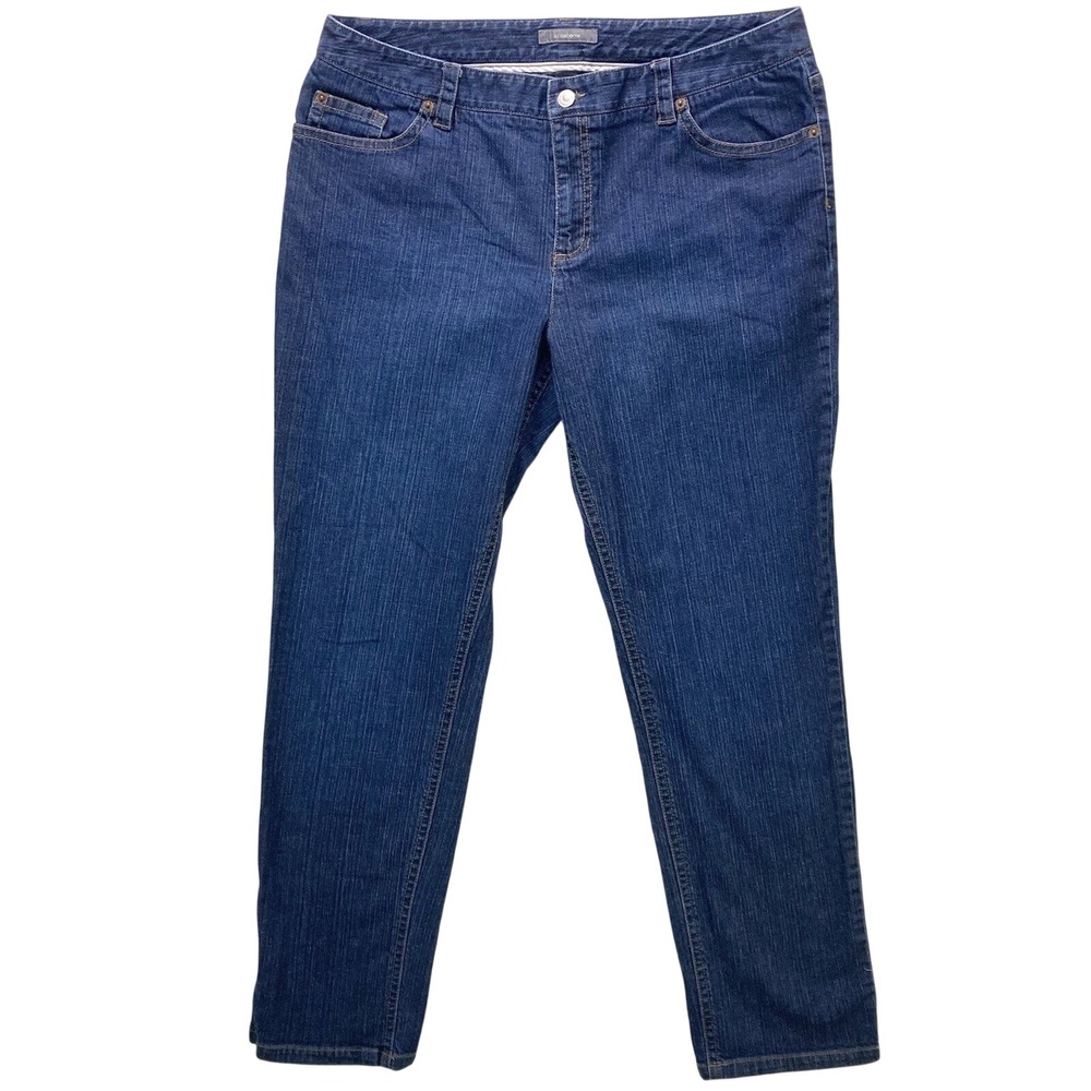 Vtg Liz Claiborne Midrise Jeans Women 16 Stretch Denim Pant Hong Kong 37x30